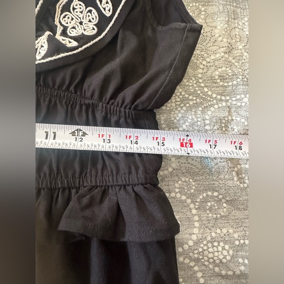 Strut & Bolt Black Embroidered Flutter Sleeve Dress - Picture 9 of 12